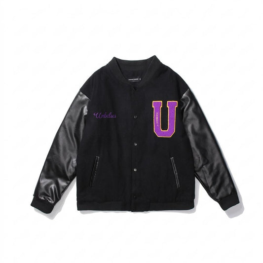 Lederjacken Outlet24 - Eilon | Bestickt Geknöpft Lederjacke Unisex