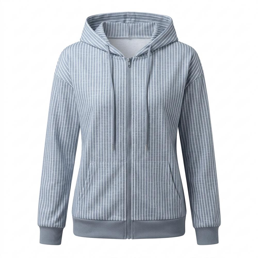 Lederjacken Outlet24 - Lekor | Gestreift Langärmlig Hoodie Damen