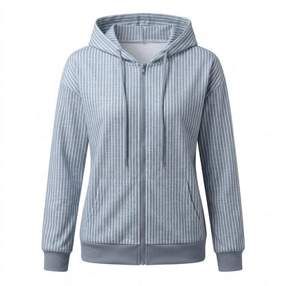 Lederjacken Outlet24 - Lekor | Gestreift Langärmlig Hoodie Damen