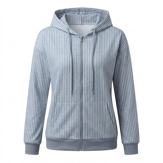 Lederjacken Outlet24 - Lekor | Gestreift Langärmlig Hoodie Damen