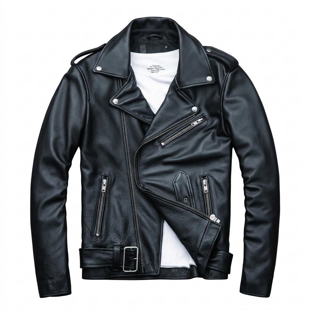 Lederjacken Outlet24 - Sadan | Asymmetrische Gegürtete Lederjacke Unisex