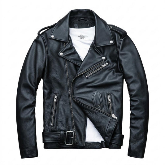 Lederjacken Outlet24 - Sadan | Asymmetrische Gegürtete Lederjacke Unisex