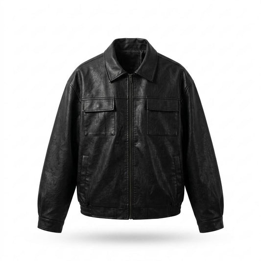Lederjacken Outlet24 - Rolav | Strukturiert Gefüttert Lederjacke Unisex