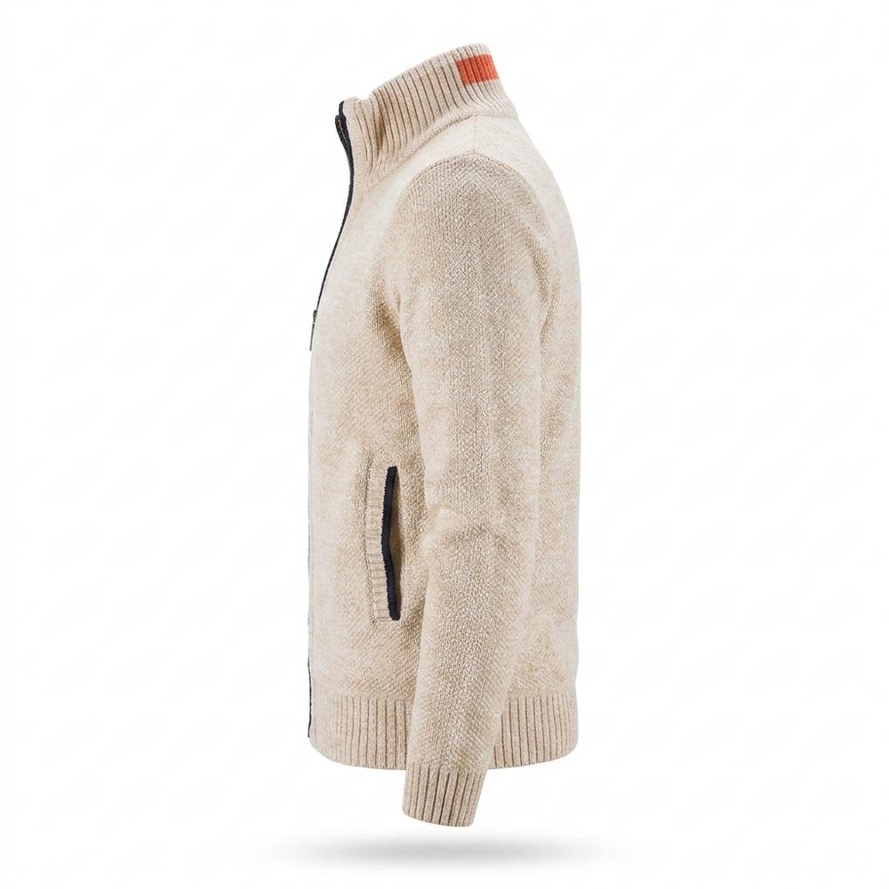 Lederjacken Outlet24 - Likis | Strukturiert Gefüttert Strickjacke Herren