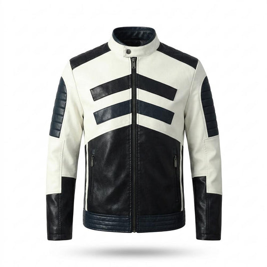 Lederjacken Outlet24 - Dalam | Farbblockiert Gesteppt Lederjacke Herren