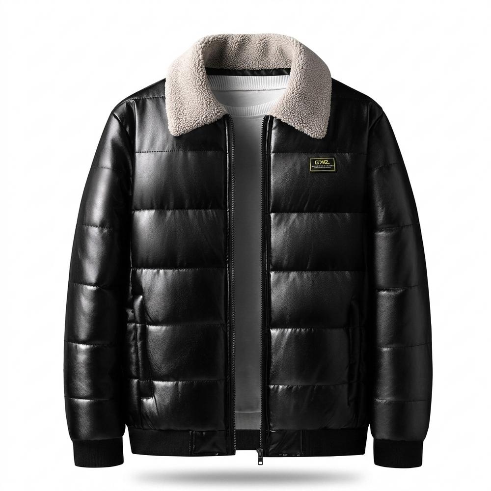 Lederjacken Outlet24 - Runul | Gesteppt Gefüttert Lederjacke Herren
