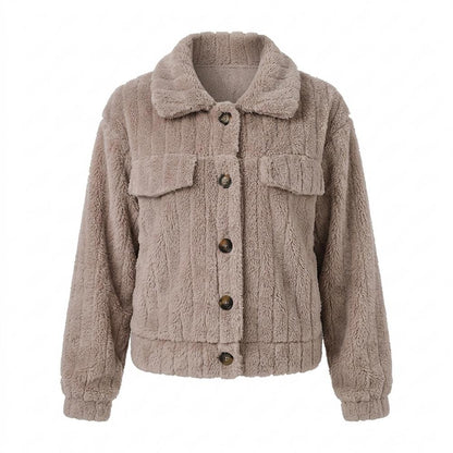 Lederjacken Outlet24 - Labok | Geknöpft Fleece Jacke Damen