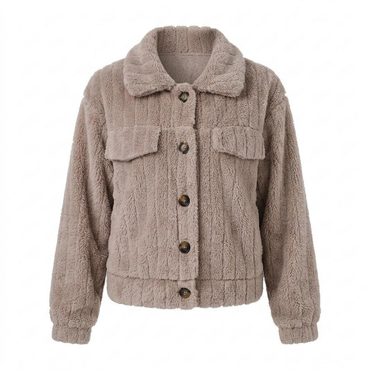 Lederjacken Outlet24 - Labok | Geknöpft Fleece Jacke Damen
