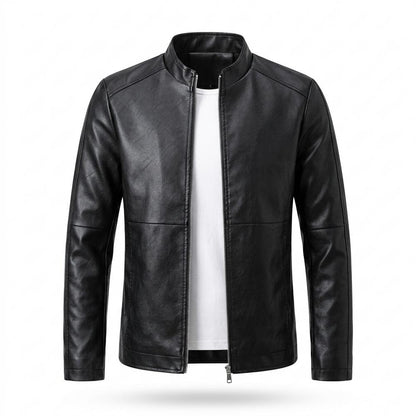 Lederjacken Outlet24 - Aenen | Taillierte Hochgeschlossene Lederjacke Herren