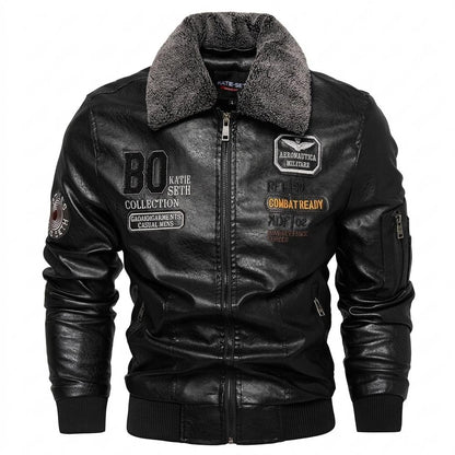 Lederjacken Outlet24 - Cegek | Gefüttert Bestickt Lederjacke Herren
