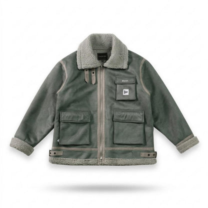Lederjacken Outlet24 - Noken | Gefütterte Gerade Geschnittene Wildleder-Jacke Unisex