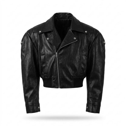 Lederjacken Outlet24 - Rivan | Kurzgeschnittene Taillierte Lederjacke Unisex