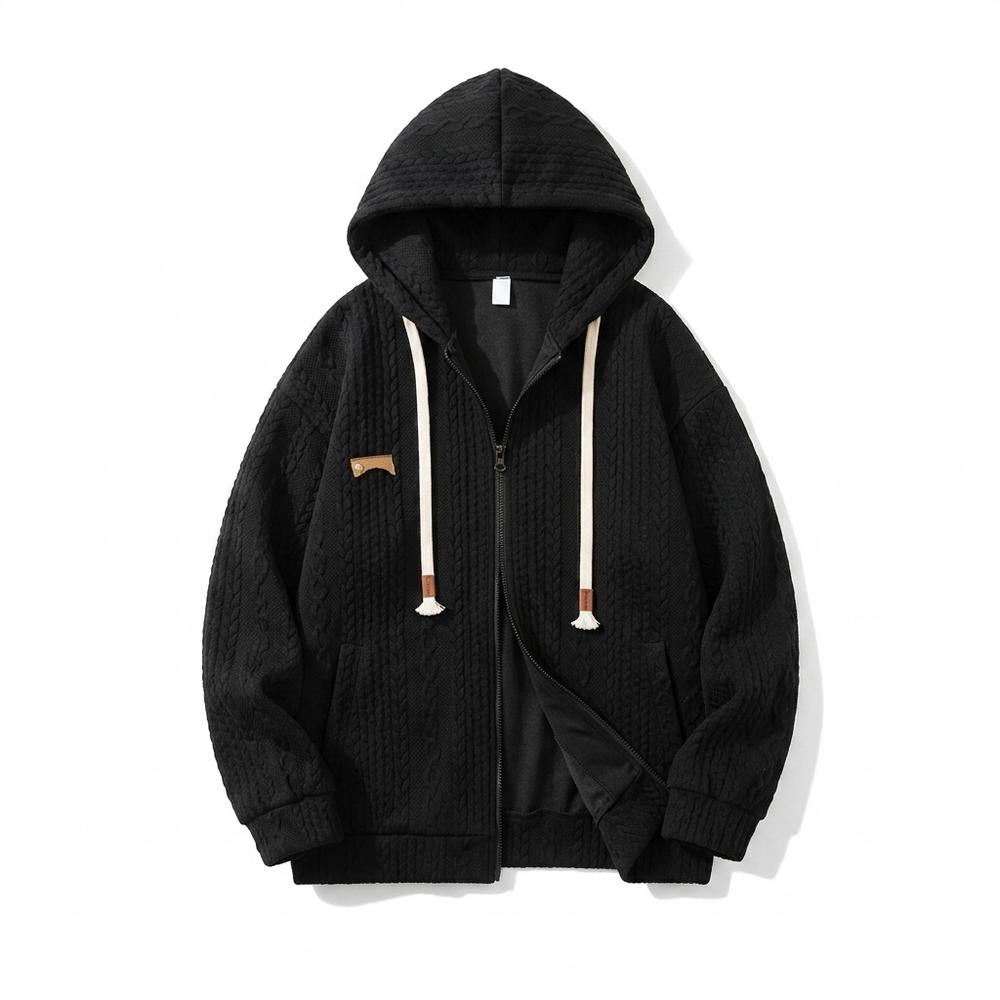 Lederjacken Outlet24 - Rodos | Strukturiert Gestrickt Hoodie Unisex