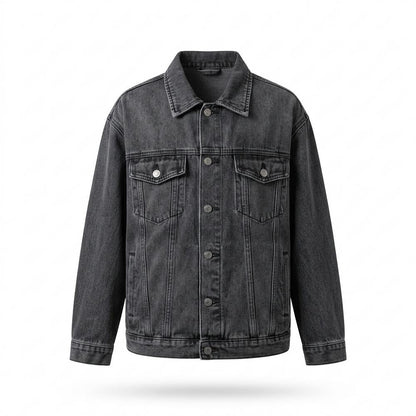 Lederjacken Outlet24 - Lurun | Weit geschnittene Denim Jacke Damen