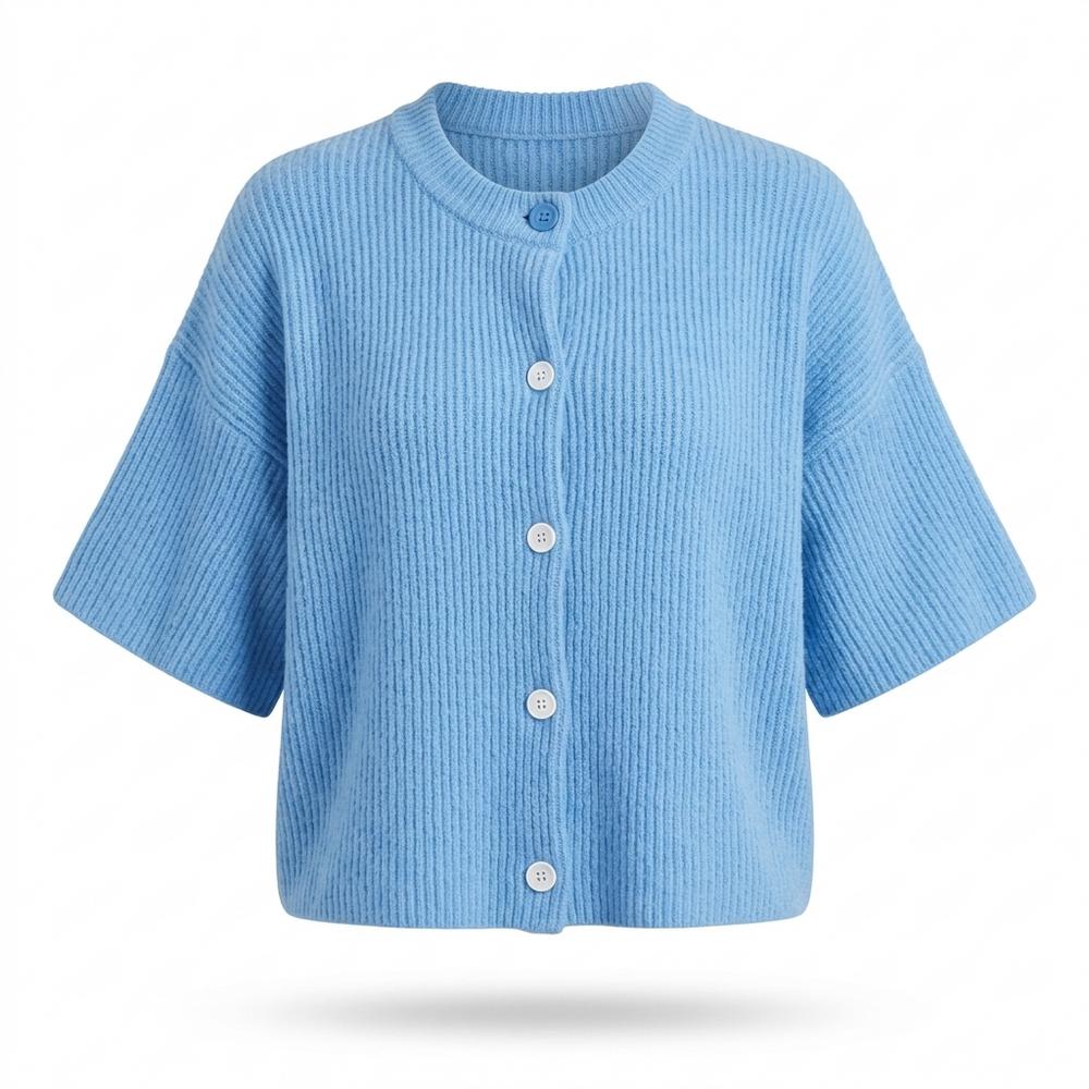 Lederjacken Outlet24 - Zomir | Kurzärmliger Gerippter Cardigan Damen