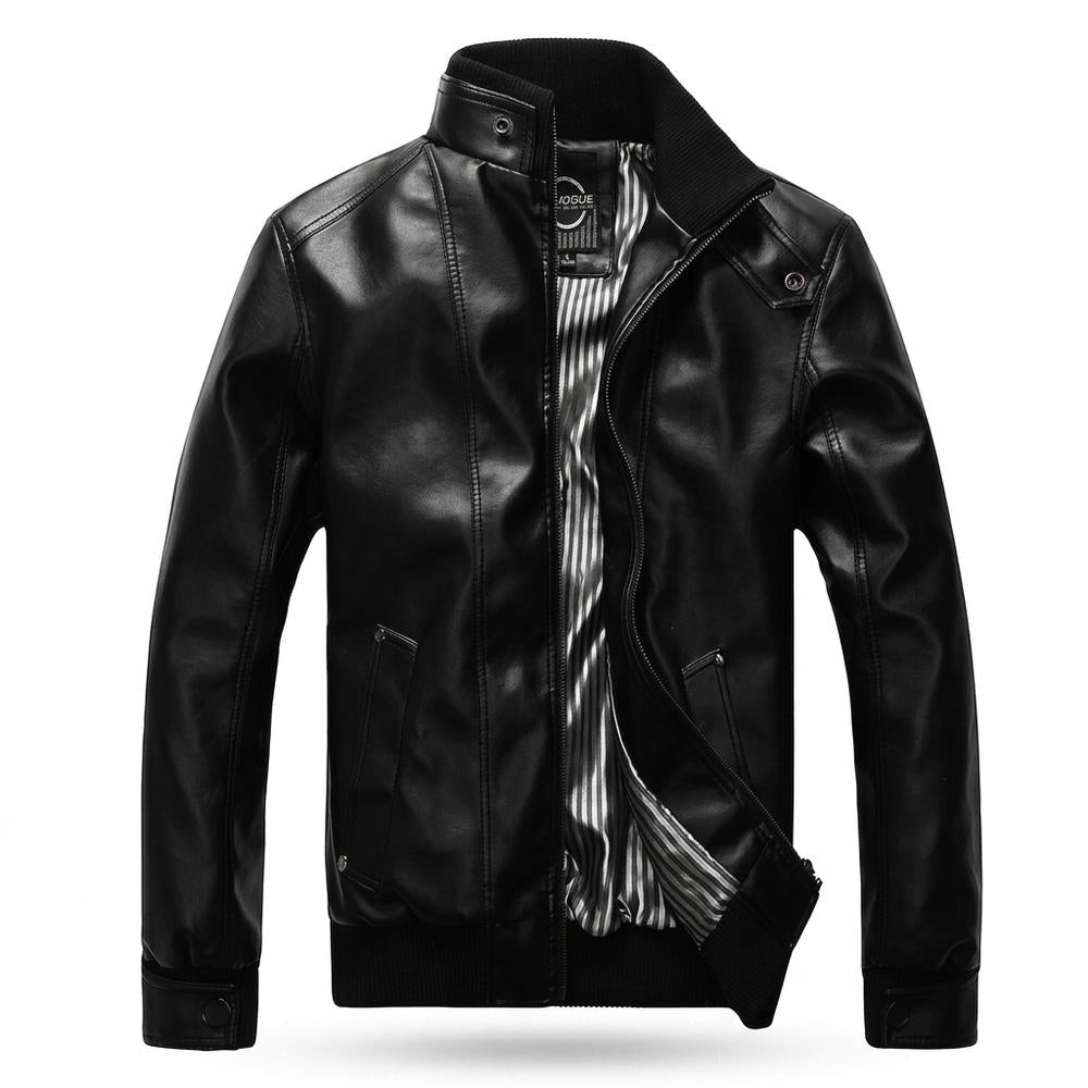 Lederjacken Outlet24 - Talim | Gefüttert Tailliert Lederjacke Herren