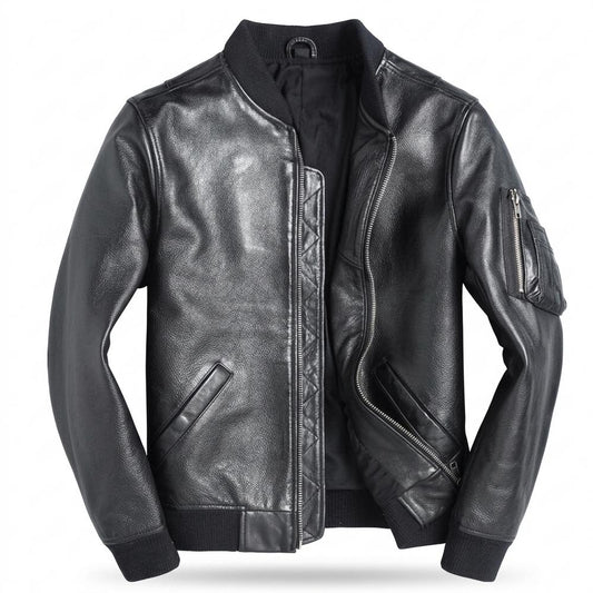 Lederjacken Outlet24 - Risol | Gesteppt Gefüttert Lederjacke Herren