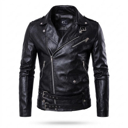 Lederjacken Outlet24 - Vilan | Asymmetrisch Tailliert Lederjacke Herren