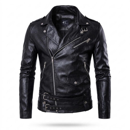 Lederjacken Outlet24 - Vilan | Asymmetrisch Tailliert Lederjacke Herren
