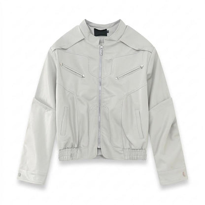 Lederjacken Outlet24 - Notat | Strukturierte Hochgeschlossene Lederjacke Unisex