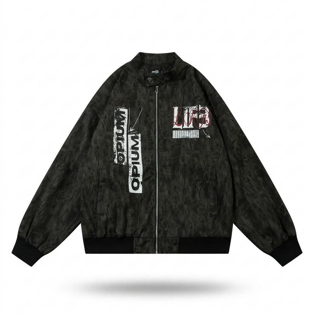 Lederjacken Outlet24 - Soser | Strukturiert Bedruckt Wildleder-Jacke Unisex
