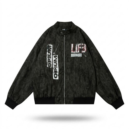 Lederjacken Outlet24 - Soser | Strukturiert Bedruckt Wildleder-Jacke Unisex