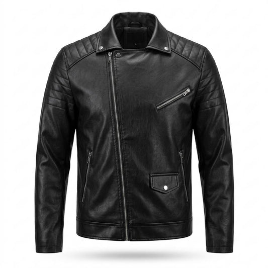 Lederjacken Outlet24 - Vuzav | Asymmetrisch Gesteppt Lederjacke Herren