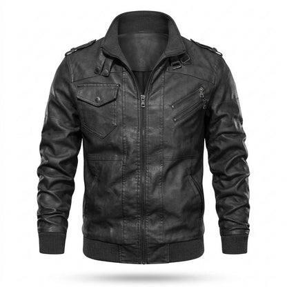 Lederjacken Outlet24 - Vinar | Gefüttert Tailliert Lederjacke Herren