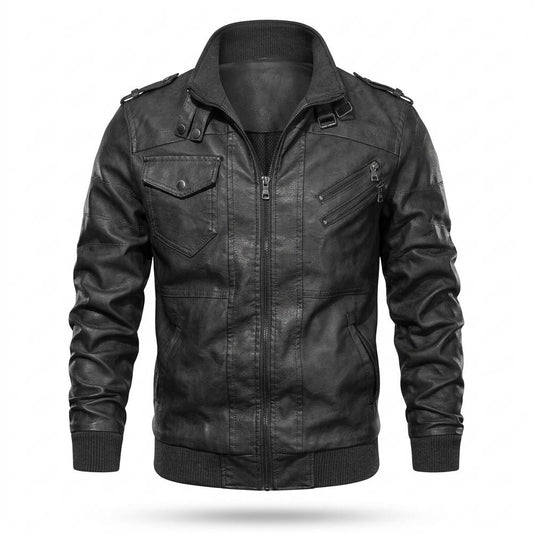 Lederjacken Outlet24 - Vinar | Gefüttert Tailliert Lederjacke Herren