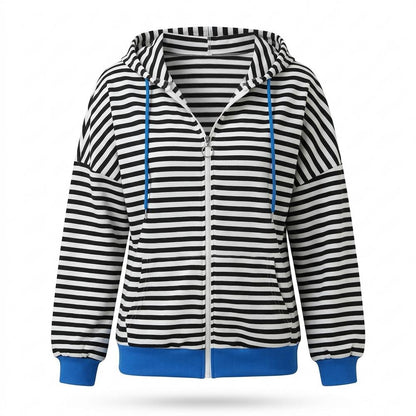 Lederjacken Outlet24 - Cages | Gestreifter Langärmliger Hoodie Damen