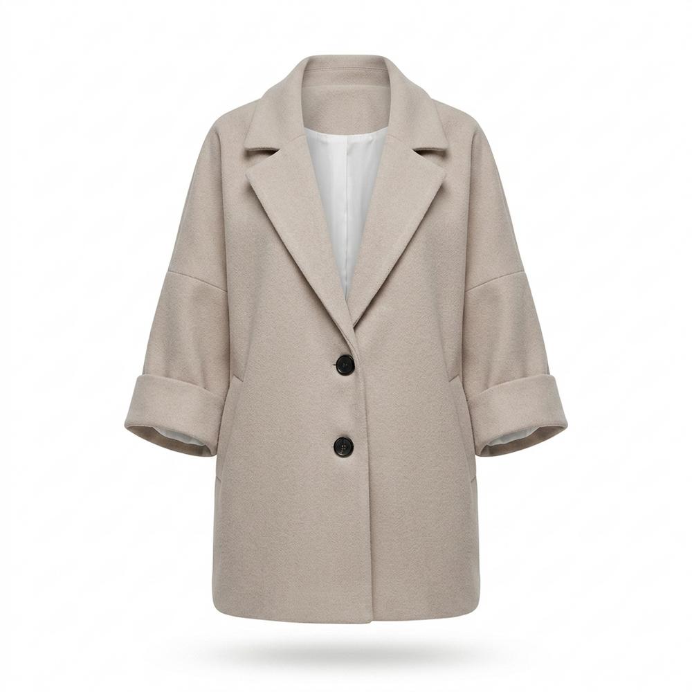 Lederjacken Outlet24 - Zibed | Oversized Geknöpfter Mantel Damen