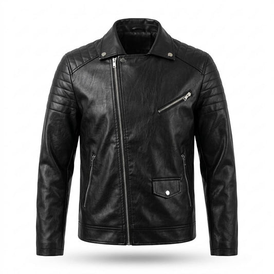 Lederjacken Outlet24 - Zokok | Asymmetrisch Gesteppt Lederjacke Herren
