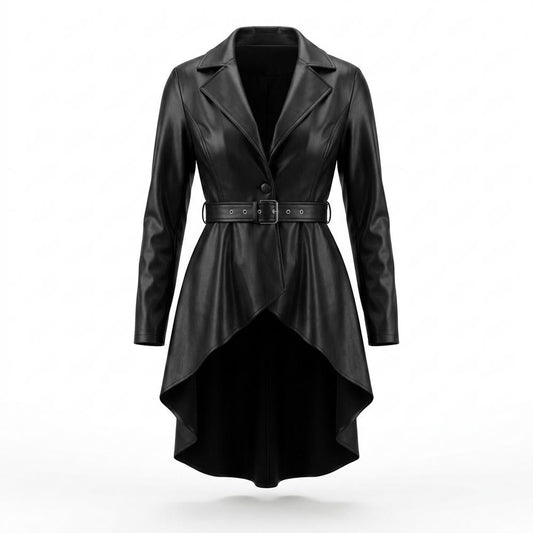 Lederjacken Outlet24 - Dumus | Asymmetrisch Gegürtelt Lederjacke Damen
