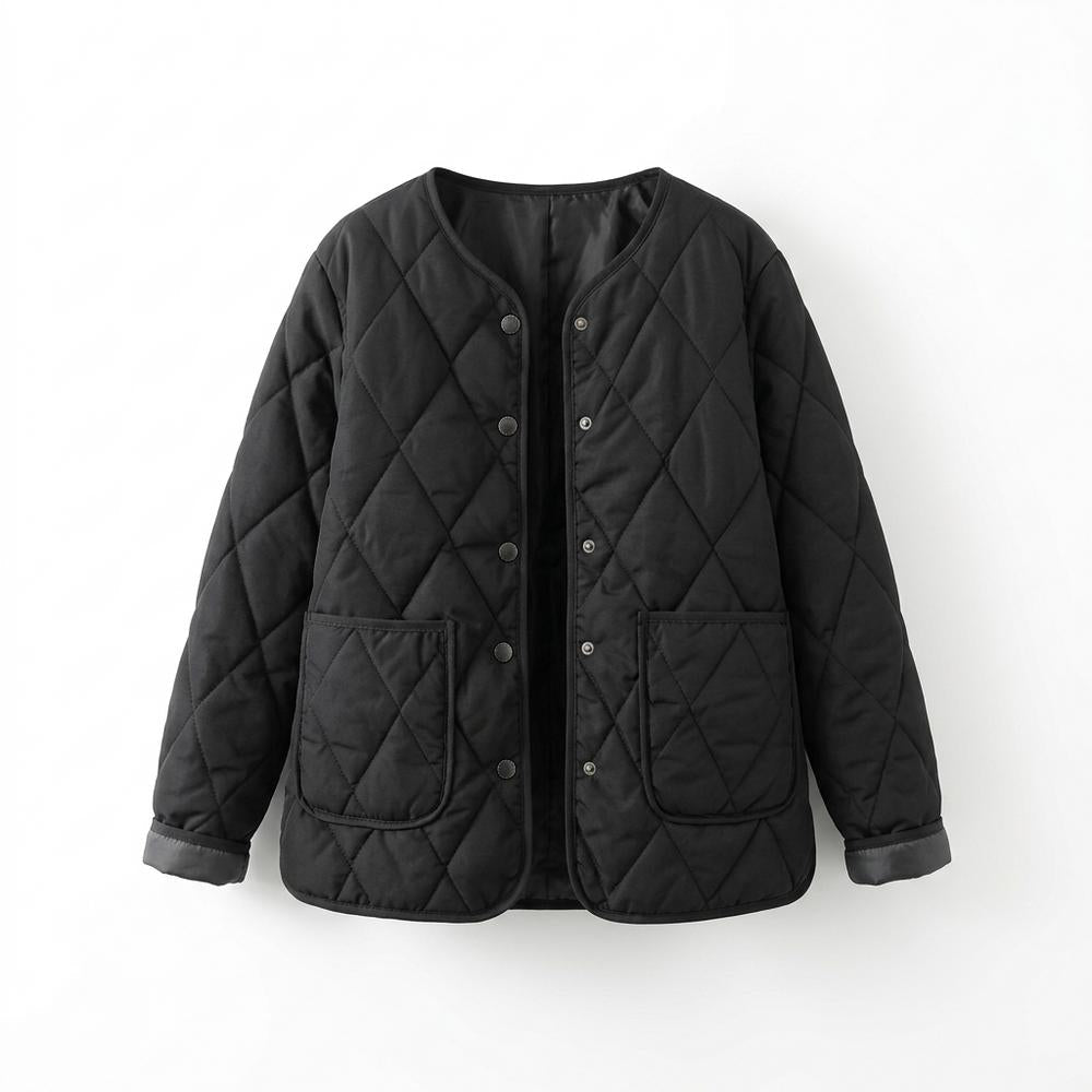 Lederjacken Outlet24 - Nates | Gesteppt Kragenlos Jacke Damen