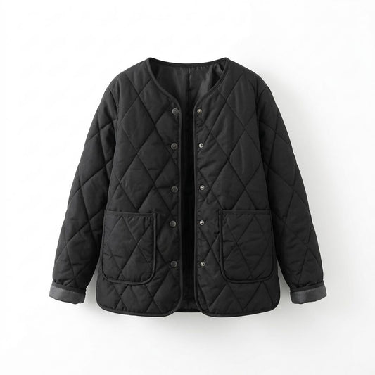 Lederjacken Outlet24 - Nates | Gesteppt Kragenlos Jacke Damen