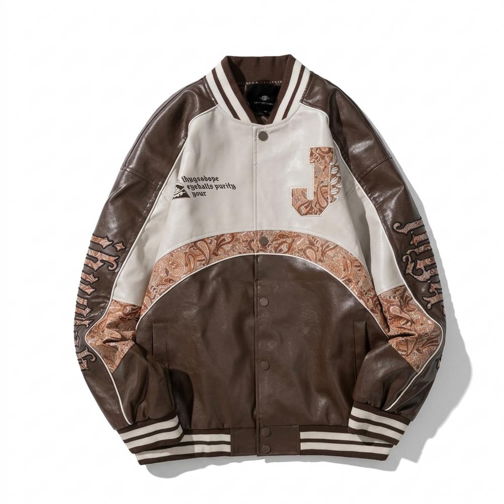 Lederjacken Outlet24 - Eihak | Geknöpfte Bestickte Lederjacke Unisex