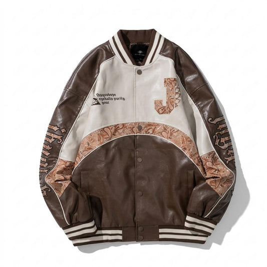 Lederjacken Outlet24 - Eihak | Geknöpfte Bestickte Lederjacke Unisex