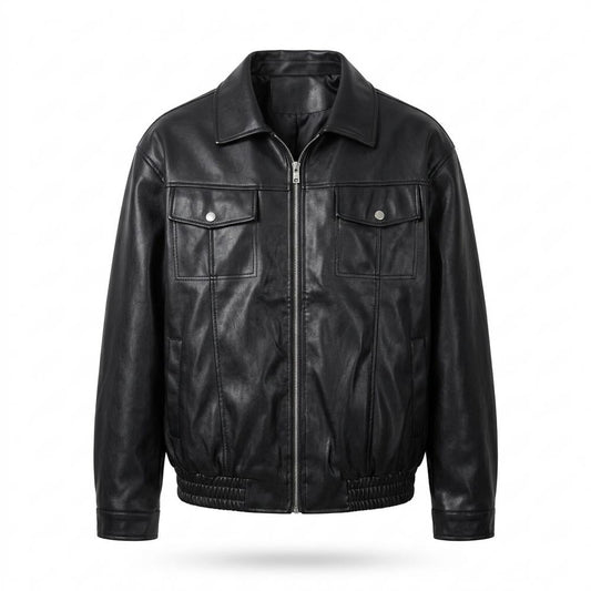 Lederjacken Outlet24 - Domem | Weite Glatte Lederjacke Herren