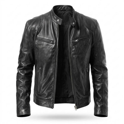 Lederjacken Outlet24 - Sozus | Tailliert Gesteppt Lederjacke Herren