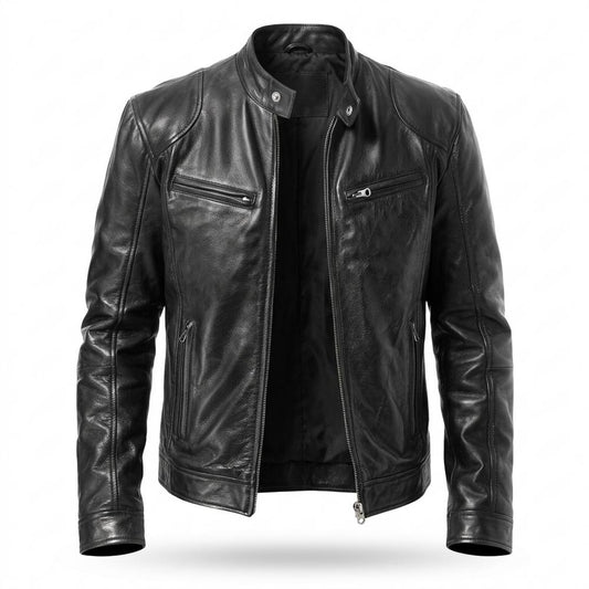 Lederjacken Outlet24 - Sozus | Tailliert Gesteppt Lederjacke Herren