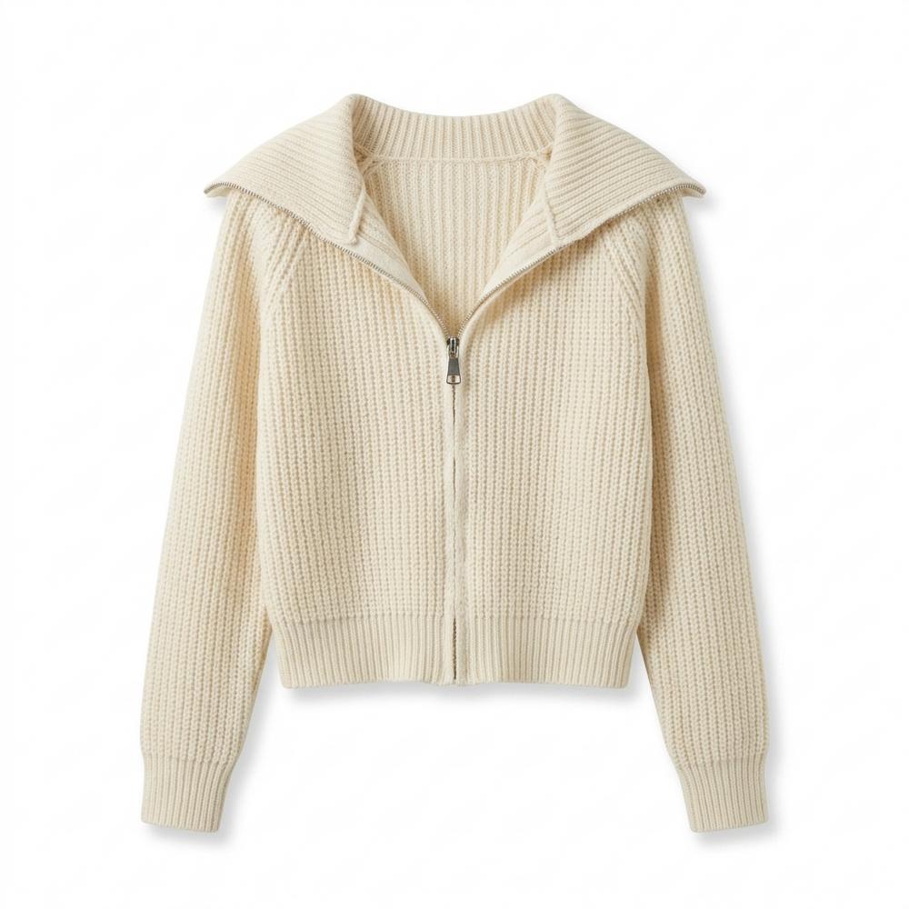 Lederjacken Outlet24 - Camad | Strukturiert Taillenkurz Strickjacke Damen