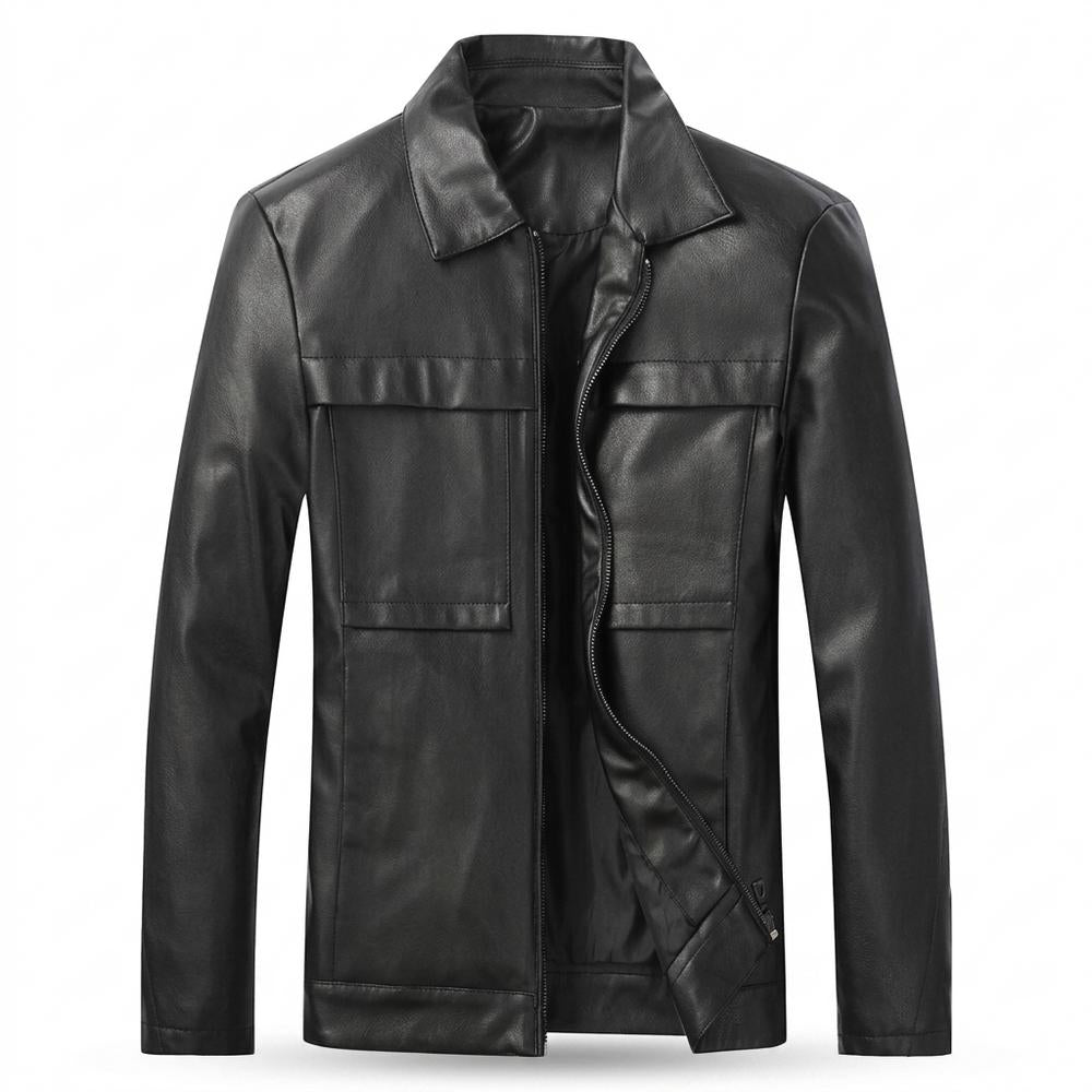 Lederjacken Outlet24 - Vuvot | Glatte Gefütterte Lederjacke Herren