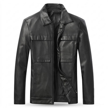 Lederjacken Outlet24 - Vuvot | Glatte Gefütterte Lederjacke Herren