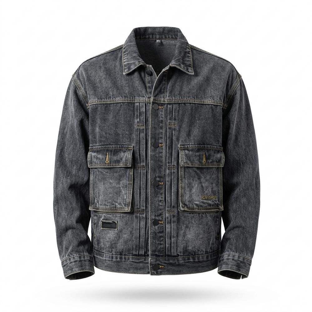 Lederjacken Outlet24 - Momom | Gewaschen Geknöpft Jacke Herren