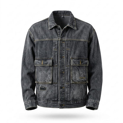 Lederjacken Outlet24 - Momom | Gewaschen Geknöpft Jacke Herren