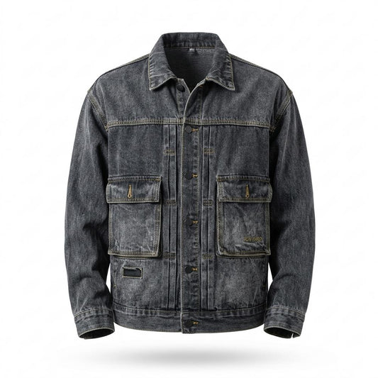 Lederjacken Outlet24 - Momom | Gewaschen Geknöpft Jacke Herren