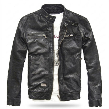 Lederjacken Outlet24 - Tuzos | Strukturiert Figurbetont Lederjacke Herren