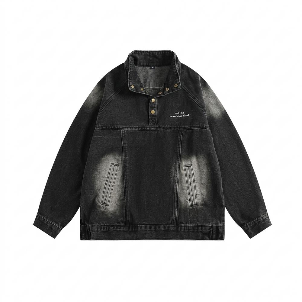 Lederjacken Outlet24 - Lanon | Gewaschene Hochgeschlossene Jacke Unisex