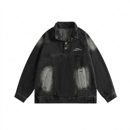 Lederjacken Outlet24 - Lanon | Gewaschene Hochgeschlossene Jacke Unisex