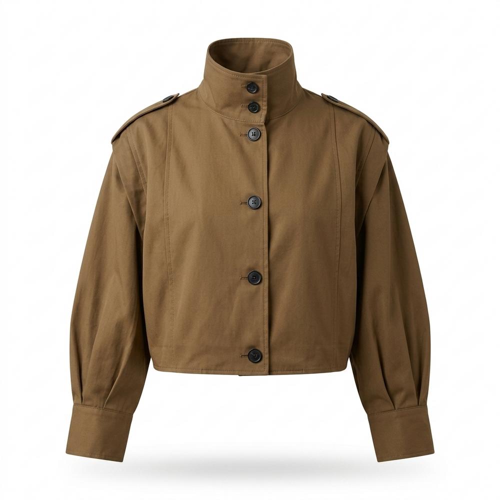 Lederjacken Outlet24 - Newor | Kurzgeschnittene Hochgeschlossene Jacke Damen
